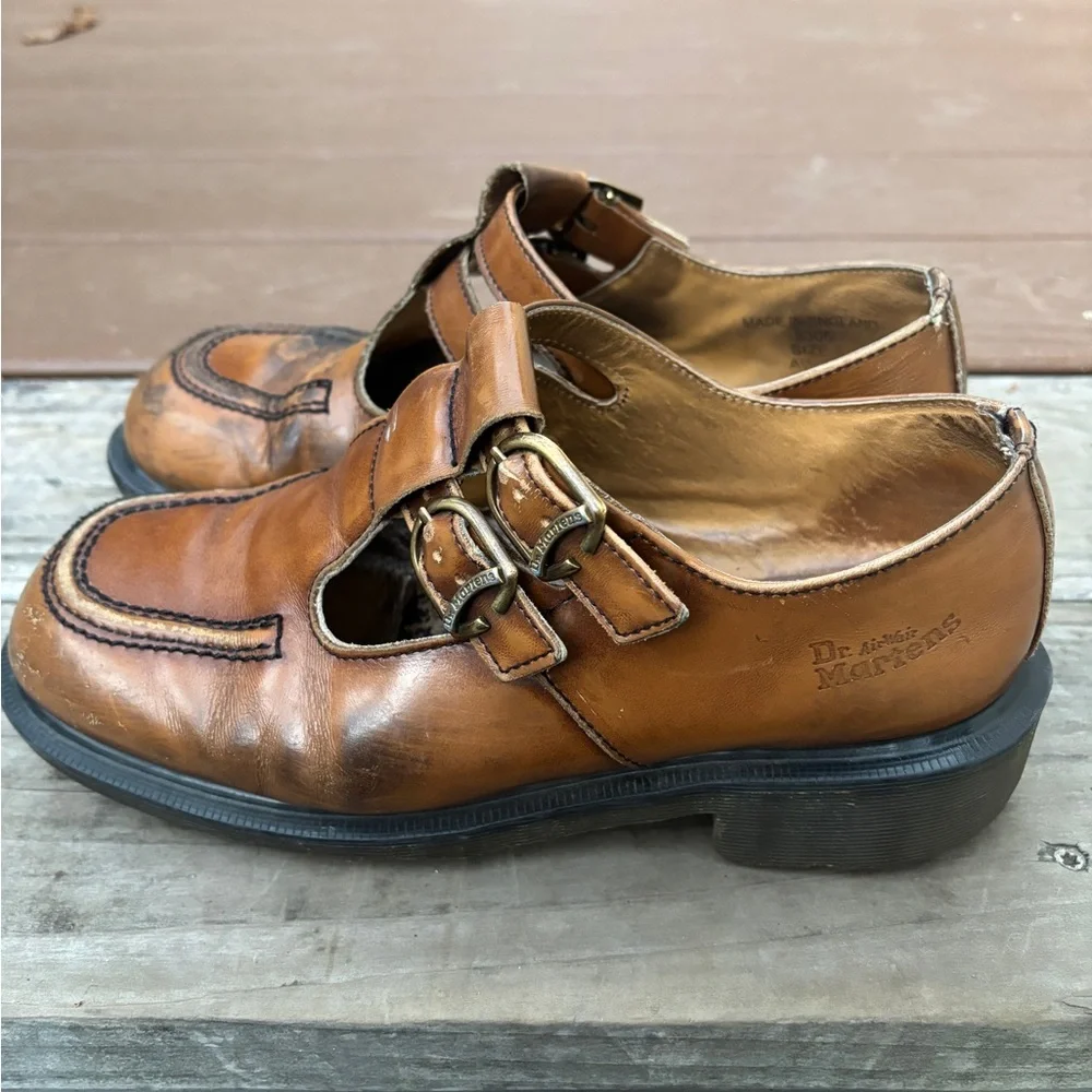 Vintage Dr. Martens ~ 90s Caramel Mary Janes - Picture 3 of 9